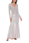 Marina 268491 Formal Long Sequin Evening Dress In White