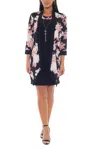Marina 269194 Short Cocktal Floral Print Jacket Dress In Multi