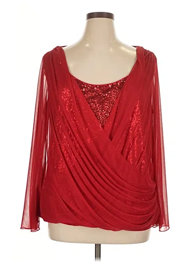 Pre-owned Marina 3/4 Sleeve Blouse In Red