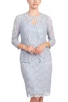 Marina 650358 Fitted Short Mother Of The Bride Jacket Dress In Silver