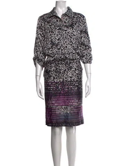 Pre-owned Marina Animal Print Knee-length Dress In Black