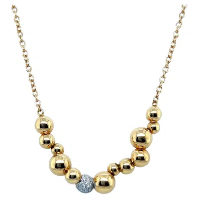 Pre-owned Marina B 18 Karat Yellow And White Gold And Diamond Mini Atomo Necklace