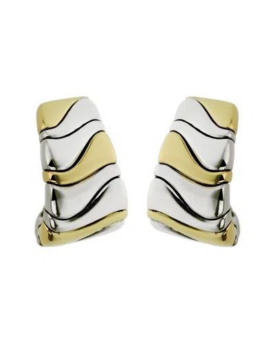Pre-owned Marina B 18k & Stainless Steel Earrings (authentic Pre-loved) In Silver