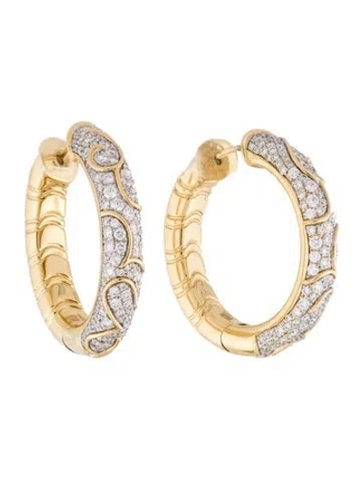 Pre-owned Marina B 18k Diamond Ondine Petite Hoop Earrings In Multi