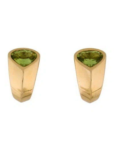 Pre-owned Marina B 18k Peridot Earclips In Multi