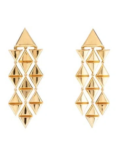 Pre-owned Marina B 18k Triangolini Drop Earrings In Multicolor