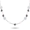 Shop Marina B 18k White Gold 4.5 Ct Diamond, Onyx, Pearl And Aqua Necklace Mb06-080824