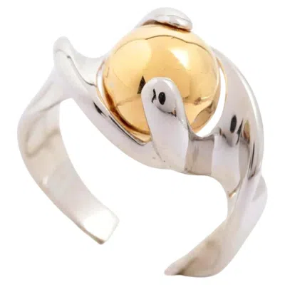 Pre-owned Marina B . 18k Yellow & White Gold Italian Ring
