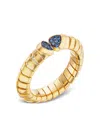 Marina B 18k Yellow Gold And Sterling Silver Trisolina Blue Sapphire Ring In Gold