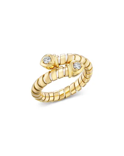 Marina B 18k Yellow Gold Lina Diamond Bypass Ring, 0.20 Tcw In Multi