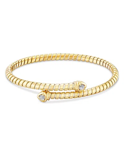 Marina B 18k Yellow Gold Lina Diamond Flex Bypass Bracelet, 0.26 Tcw