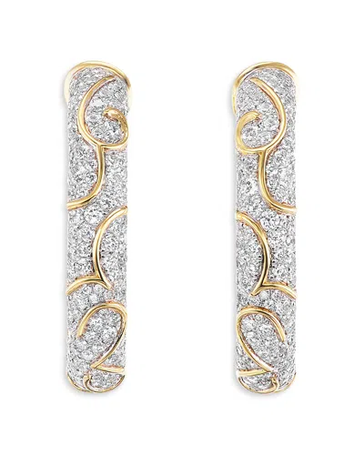 Marina B 18k Yellow Gold Ondine Diamond Pave Petite Hoop Earrings