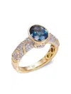 Marina B 18k Yellow Gold Ondine Topaz And Diamond Ring In Brown