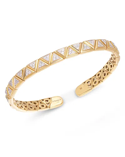 Marina B 18k Yellow Gold Triangoli Diamond Small Bangle Bracelet