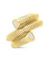 Marina B 18k Yellow Gold Trisola Bangle Bracelet With Diamonds In White/gold