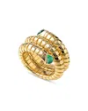Marina B 18k Yellow Gold Trisola Spiral Emerald Ring In Green/gold