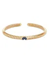 Marina B 18k Yellow Gold Trisolina Blue Sapphire Bangle Bracelet In Blue/yellow