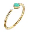 Marina B 18k Yellow Gold Trisolina Chrysocolla And Diamond Bangle Bracelet In Gold
