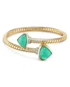 Marina B 18k Yellow Gold Trisolina Chrysoprase & Diamond Bypass Bracelet