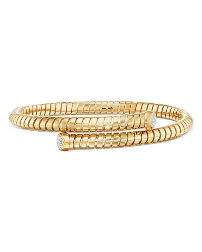 Marina B 18k Yellow Gold Trisolina Diamond Coiled Bypass Bracelet In Pattern