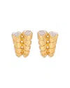 Marina B 18k Yellow Gold Trisolina Diamond Pave Double Row Stud Earrings In Yellow Gold