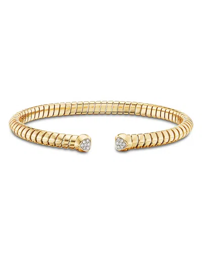 Marina B 18k Yellow Gold Trisolina Diamond Torque Bangle Bracelet