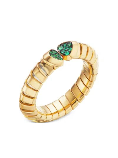 Marina B 18k Yellow Gold Trisolina Emerald Ring