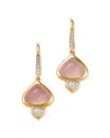 Marina B 18k Yellow Gold Trisolina Quartz And Diamond Earrings In Pink/gold