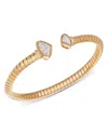 Marina B 18k Yellow Gold Trisolina Small Castanga Pave Diamond Bangle Bracelet In Gold