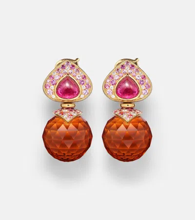 Marina B Acilla 18kt Gold Drop Earrings With Gemstones