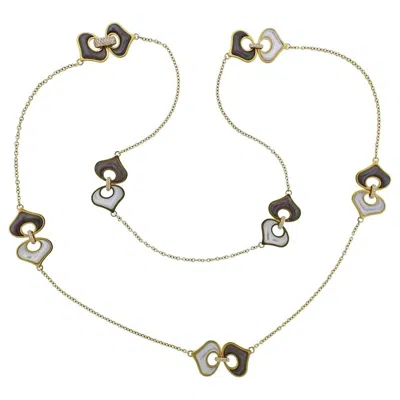 Pre-owned Marina B Gold Mother Of Pearl Diamond Long Necklace In Multi