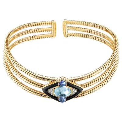 Pre-owned Marina B Iconic  Aquamarine Choker Necklace In Multi