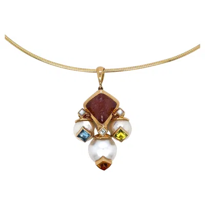 Pre-owned Marina B Multi Gem Pearl Necklace