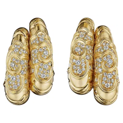 Pre-owned Marina B "onda Beta 2" Diamond Earrings In Multiple