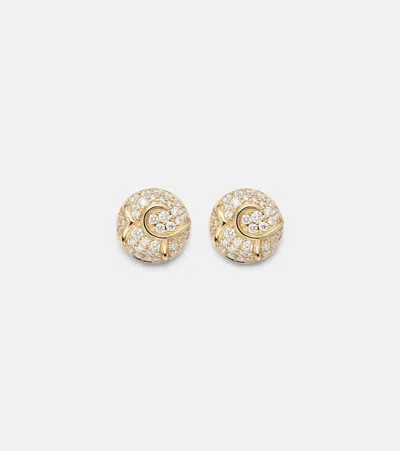 Marina B Onda Boule 18kt Gold Stud Earrings With Diamonds