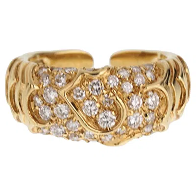 Pre-owned Marina B Onda Diamond 18k Yellow Gold Cocktail Band Ring Sz 5