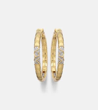 Marina B Ondine 18kt Yellow Gold Hoop Earrings With Diamonds