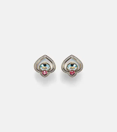 Marina B Popillia 18kt Gold Earrings With Gemstones In Multicoloured
