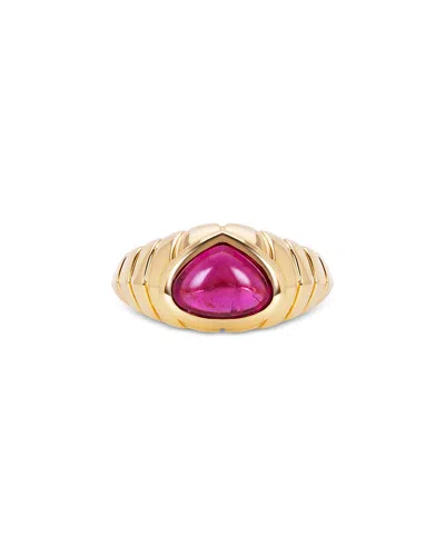 Marina B Timo Cabochon Rubellite Ring In 18k Yellow Gold