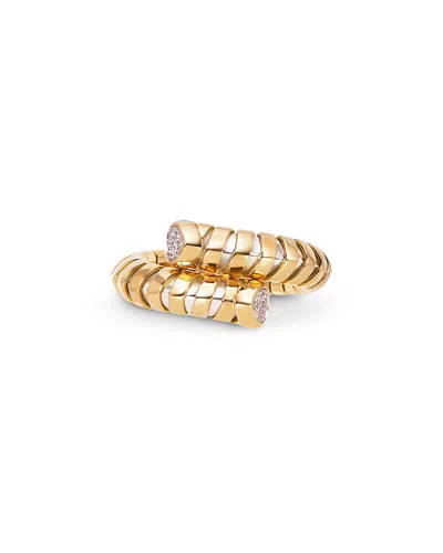 Marina B Titanium & 18k Yellow Gold Diamond Bypass Ring