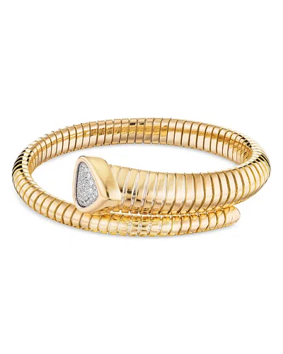 Marina B Trisola Diamond Trompette Bangle Bracelet In 18k Yellow Gold