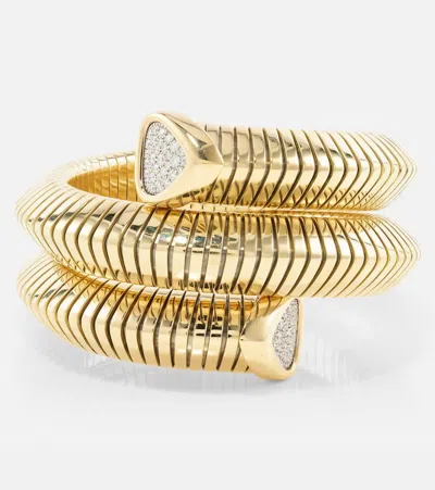 Marina B Trisola Triple 18kt Gold Bangle With Diamonds