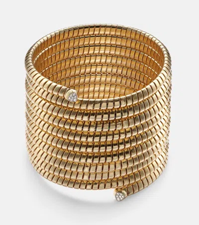 Marina B Trisolina 18kt Gold Bangle With Diamonds