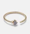 Marina B Trisolina Bypass 18kt Gold Cuff Bracelet With Chalcedony And Diamonds In Gold