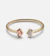 Marina B Trisolina Castagna 18kt Gold Cuff Bracelet With Diamonds And Quartz