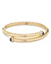 Marina B Trisolina Diamond & Sapphire Bypass Bangle In 18k Yellow Gold In Gold