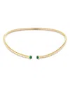 Marina B Trisolina Emerald & Diamond Collar Necklace In 18k Yellow Gold In Gold