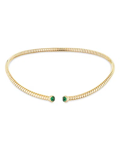 Marina B Trisolina Emerald & Diamond Collar Necklace In 18k Yellow Gold