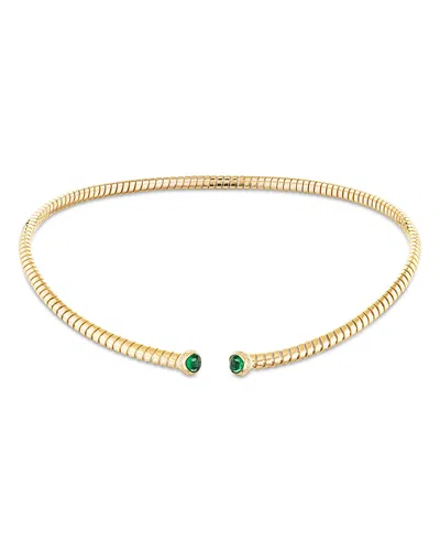 Marina B Trisolina Emerald & Diamond Collar Necklace In 18k Yellow Gold