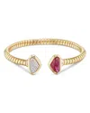 Marina B Trisolina Castagna 18-karat Gold, Diamond And Rubellite Bracelet In Gold